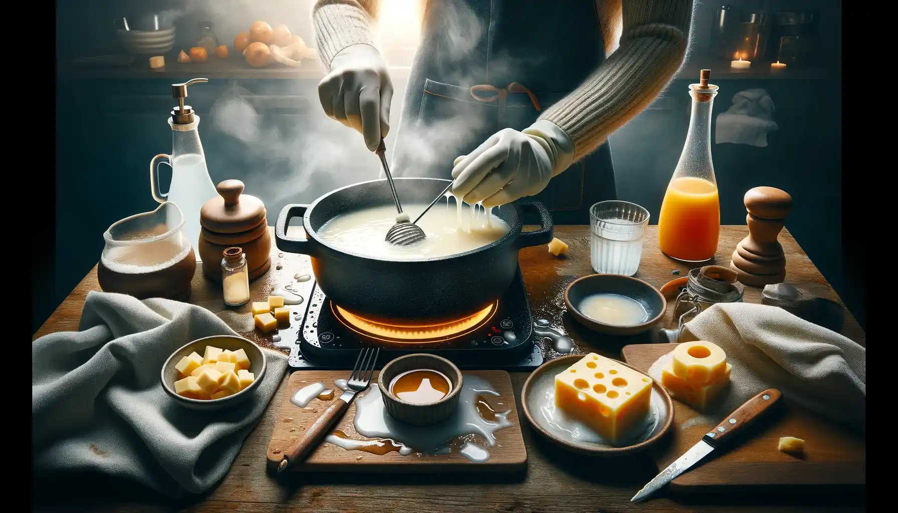 como limpiar fondue de queso