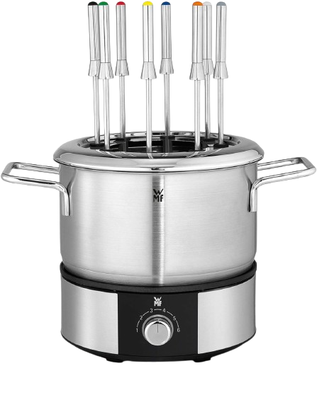 fondue electrica de acero inoxidable para 8 personas