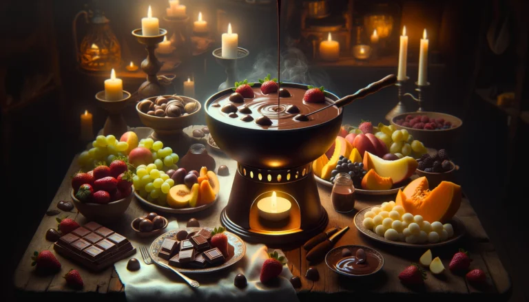 fondue de vela de chocolate